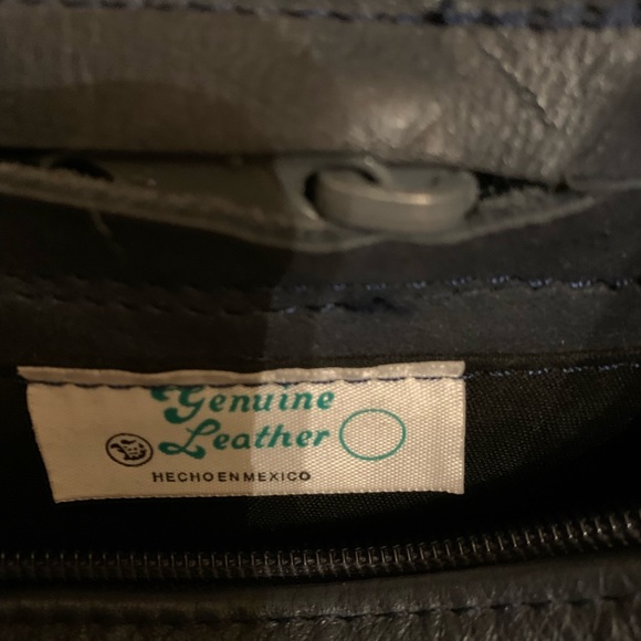 COPY - Handmade Leather Bag with Snakeskin Style mesh inlay on Black 100% soft … - Picture 3 of 7